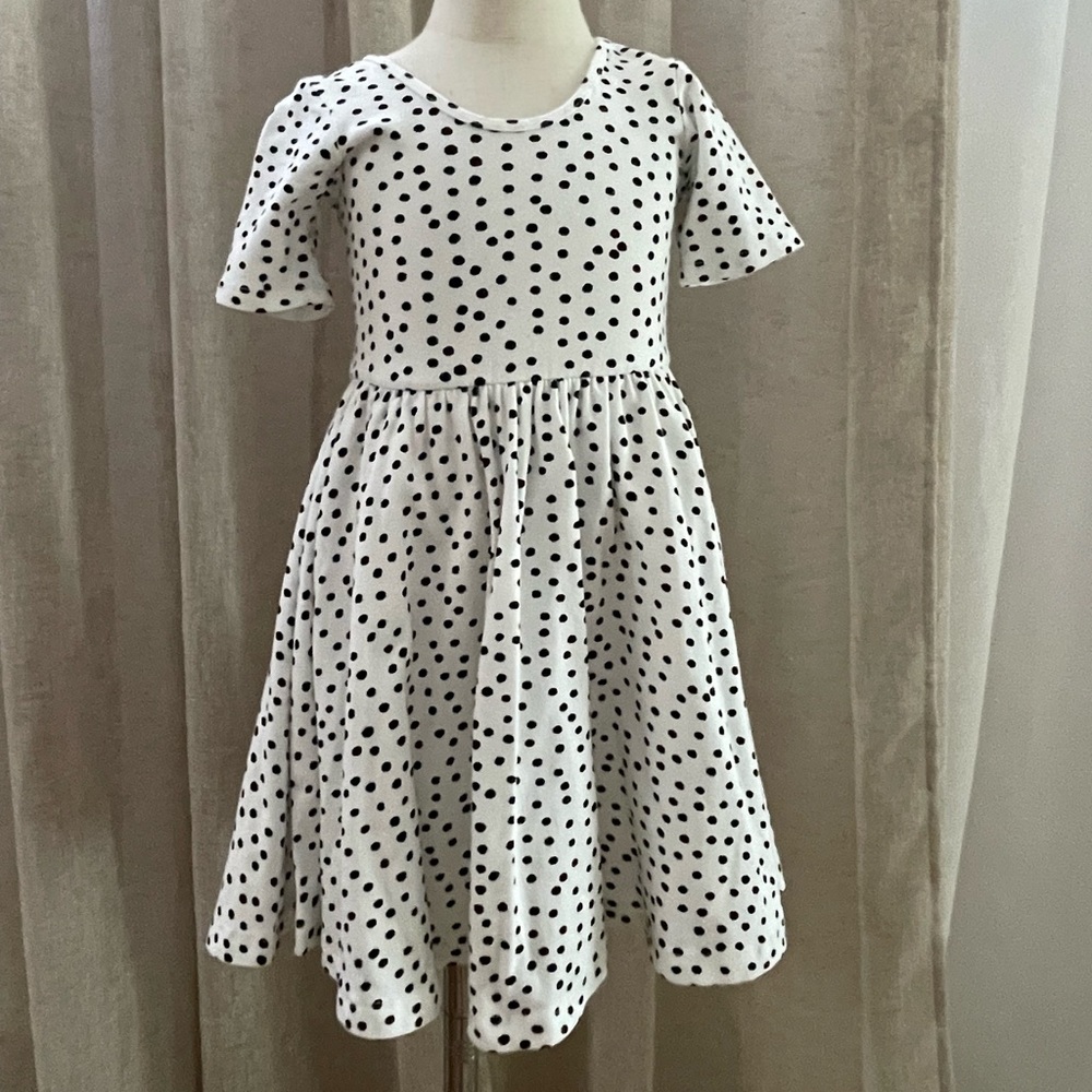 Alice+Ames Polka Dot Kids Dress - Black and White